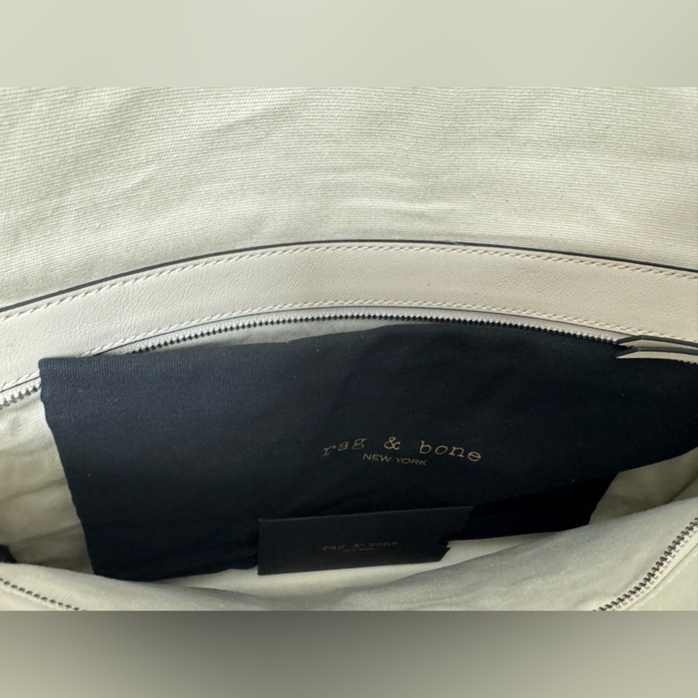 rag & bone Cream Leather Envelope Clutch - Picture 8 of 14